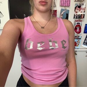 Bebe metallic tank🤍